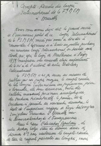 Compte-rendu du congrès FIMEM Bruxelles 1958 par Freinet